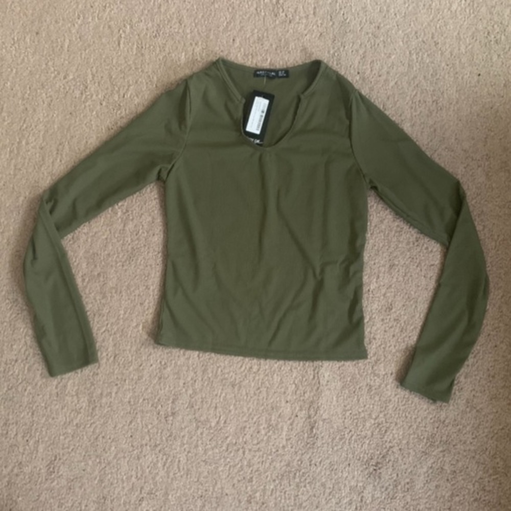 Nasty Gal‎ Forest Green Long sleeve top Size 6